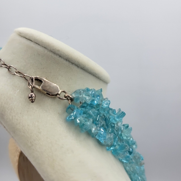 Vintage Beaded Necklace • Delicate • Gorgeous • Sea Blue • Multi-Strand - Picture 5 of 5